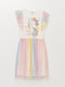 Crew Neck Printed Girl Dress